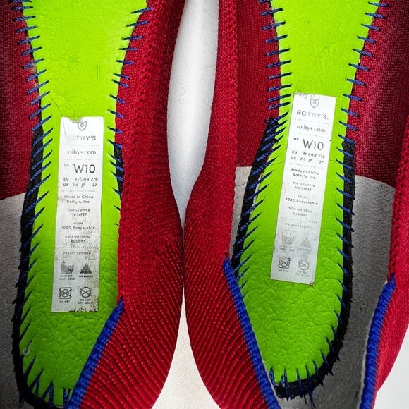 Rothys The Point Flats Ballet Slip On Woven Casual Shoe Red 10 Comfort Slip Ons - Picture 10 of 16